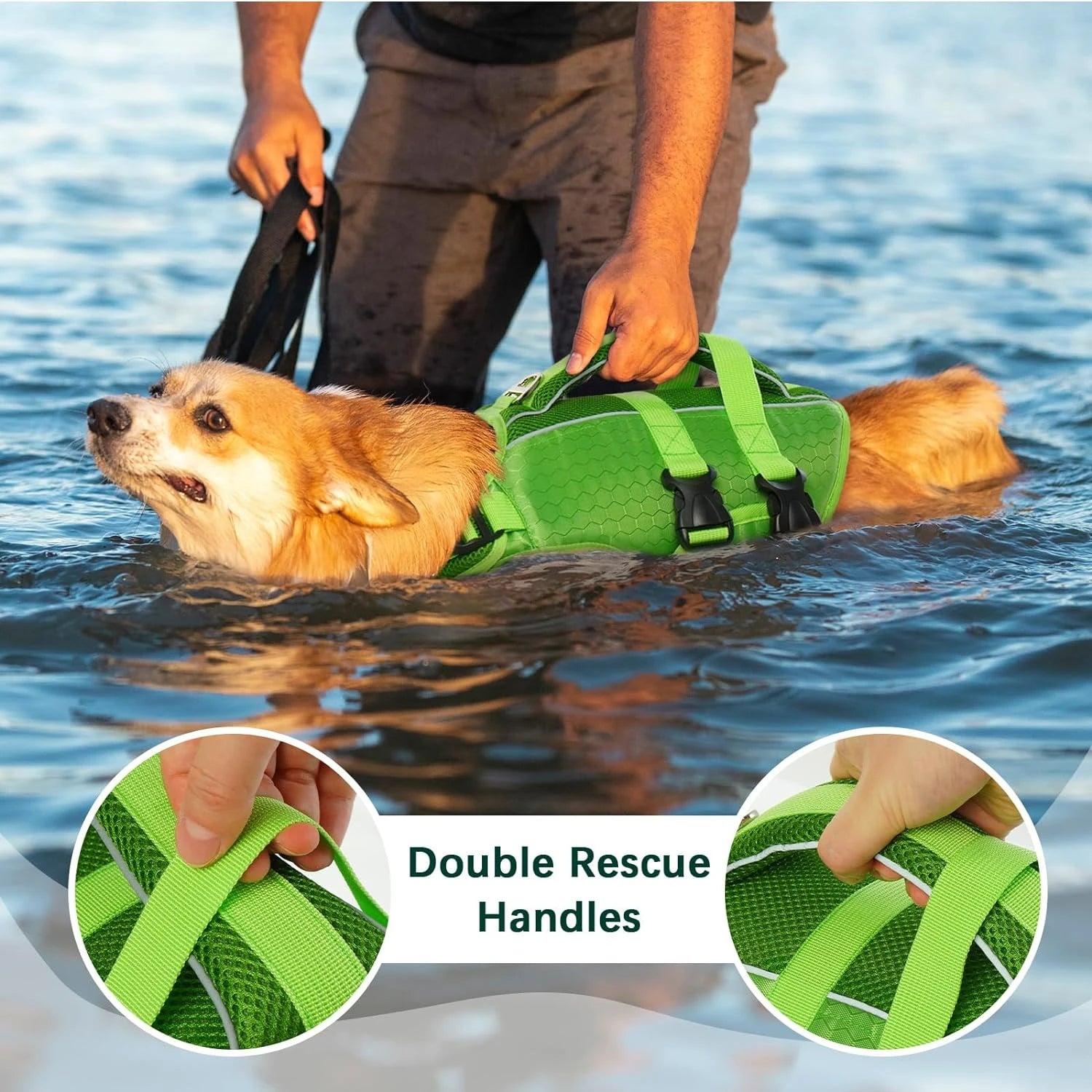 High-Flotation Dog Life Jacket — Adjustable, Reflective & Lightweight